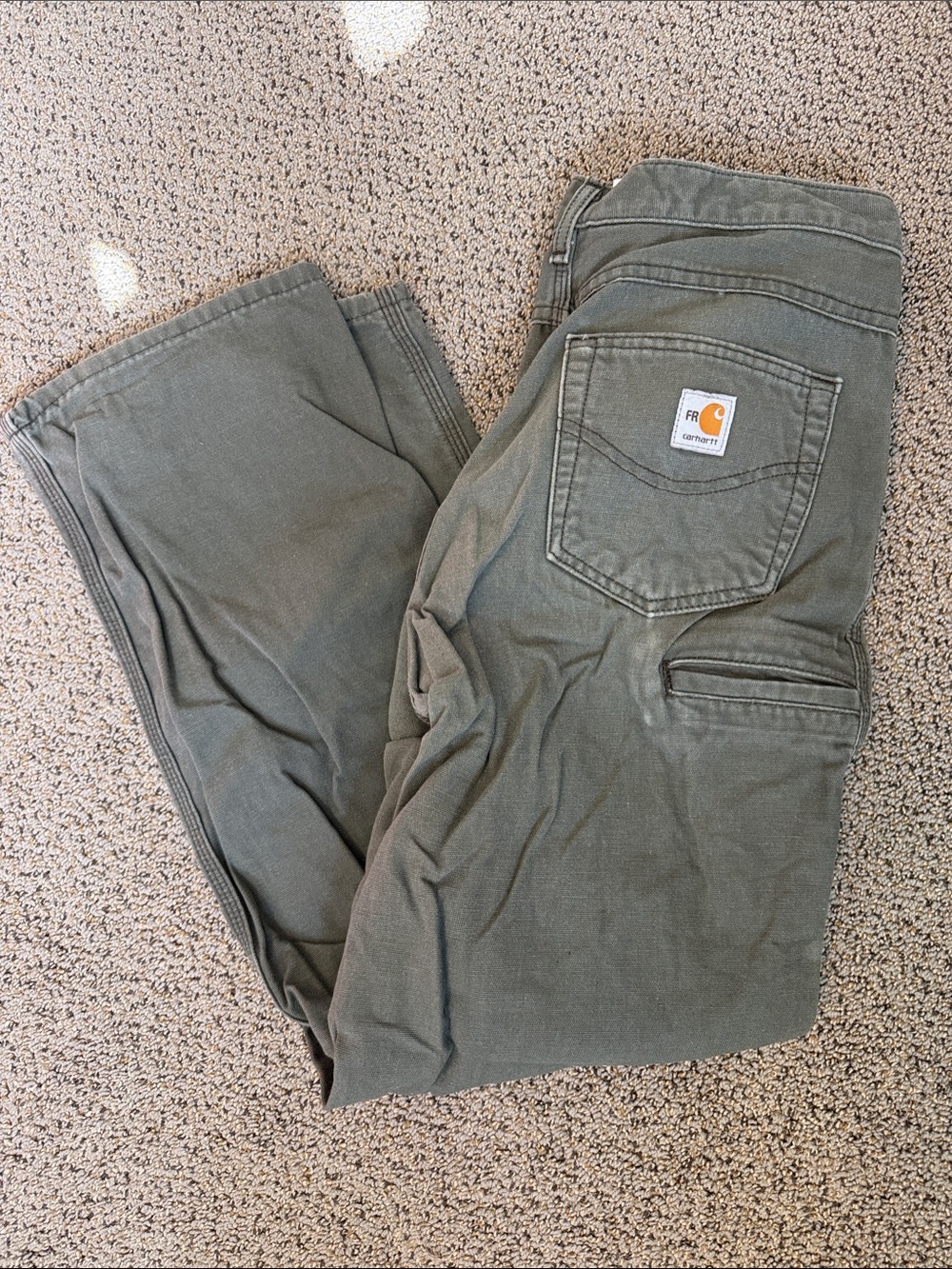 Carhartt FR Olive Canvas Utility Work Pants